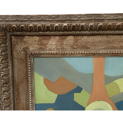 Mid-Century Modern Cubist Abstract Still Life Painting on Canvas Signed “Daler” USA c. 1945–1965