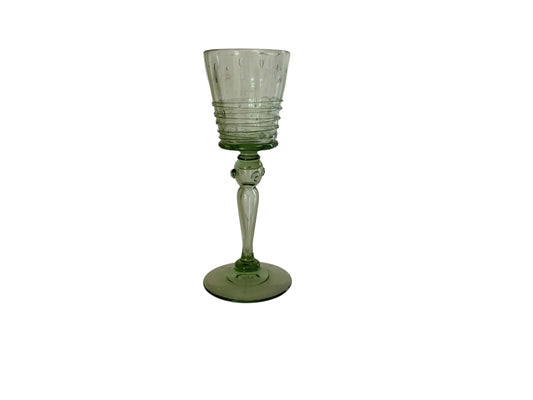 Antique Steuben Frederick Carder Spanish Green Threaded Cordial Glass Shape No. 6359 USA c. 1925