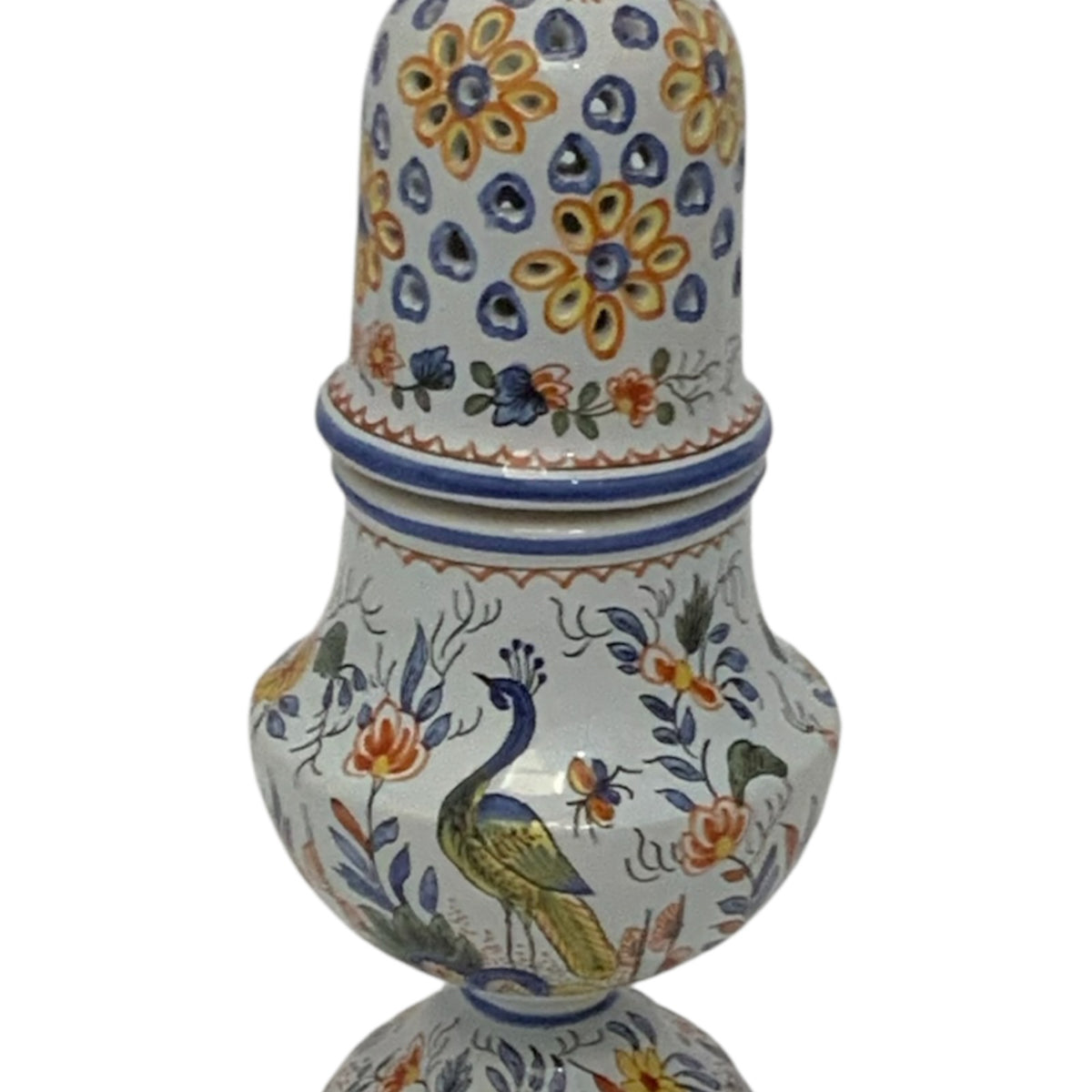 Vintage Tiffany & Co. Hand-Painted French Faience Muffineer Sugar Shaker No. 2896 Made in France 1980s