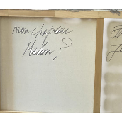 Original François Marie Lucet Mon Chapo Milon “Penguins, with Magritte Image” Monumental Oil COA USA 2019