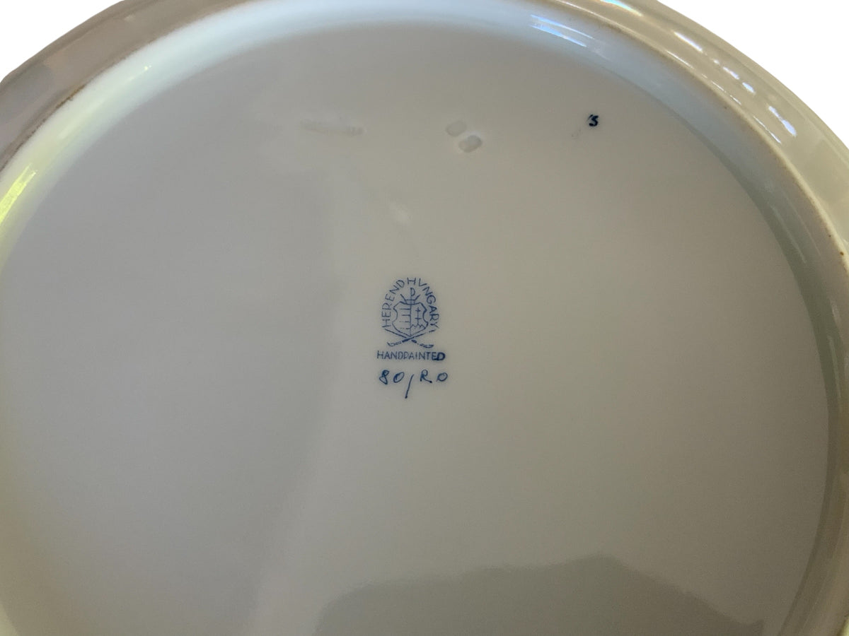 Herend Rothschild Bird 10" Round Vegetable Bowl Porcelain 80/RO Made in Hungary