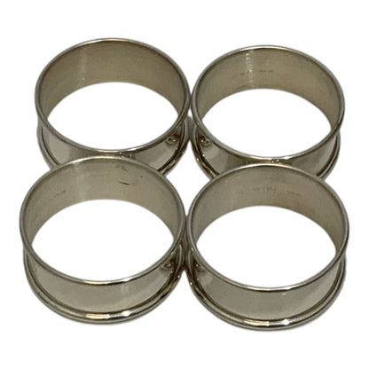 Vintage Alvin S17 Plain Sterling Silver Napkin Rings Set of 4 Non-Monogrammed America 1960-1975