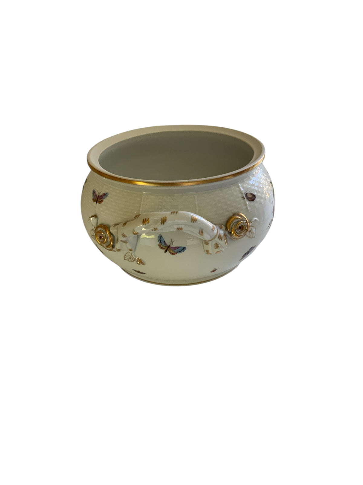 Herend Rothschild Bird Round Soup Tureen Base w/Handles Porcelain 19/RO Made in Hungary
