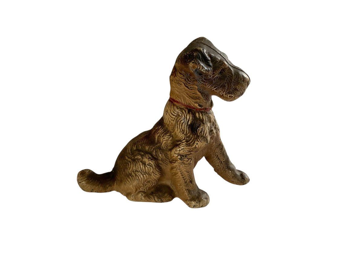 Vintage Hubley Wire-Haired Terrier Cast Iron Bank Made USA 1940s-1950s