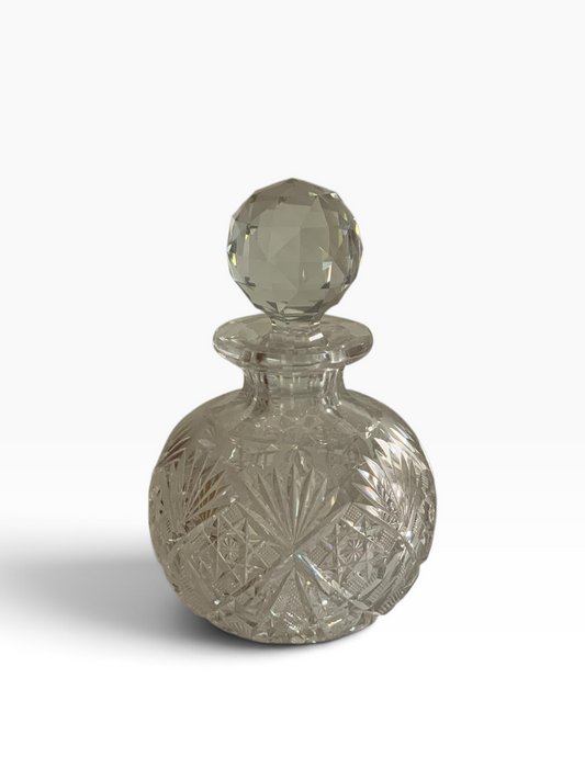 Antique Dorflinger "Marlboro" Pattern ABP Cut Glass Magnum Cologne Bottle 7.25" USA c1890–1910