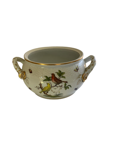 Herend Rothschild Bird Round Soup Tureen Base w/Handles Porcelain 19/RO Made in Hungary