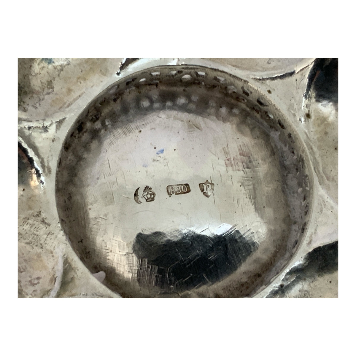 Antique German .830 Silver Six-Lobed Footed Bowl Attributed to Neresheimer Germany c. 1900