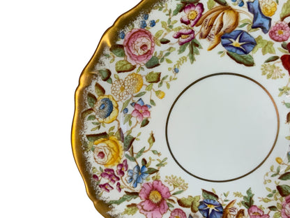 Vintage Hammersley "Queen Anne" Bone China 9" Coupe Luncheon Plate Made in England 1940s-1950s