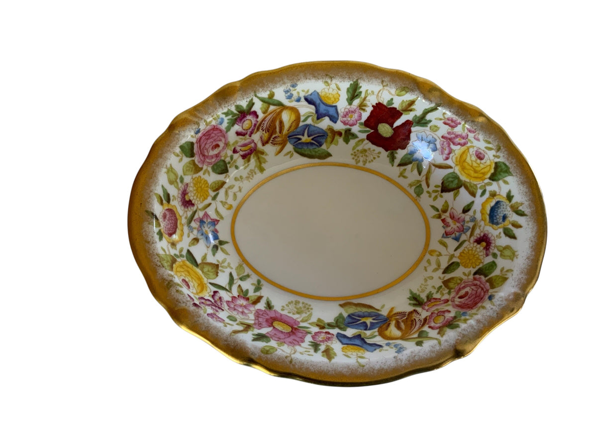 Vintage Hammersley "Queen Anne" Bone China Oval Vegetable Serving Bowl England 1940s-1950s