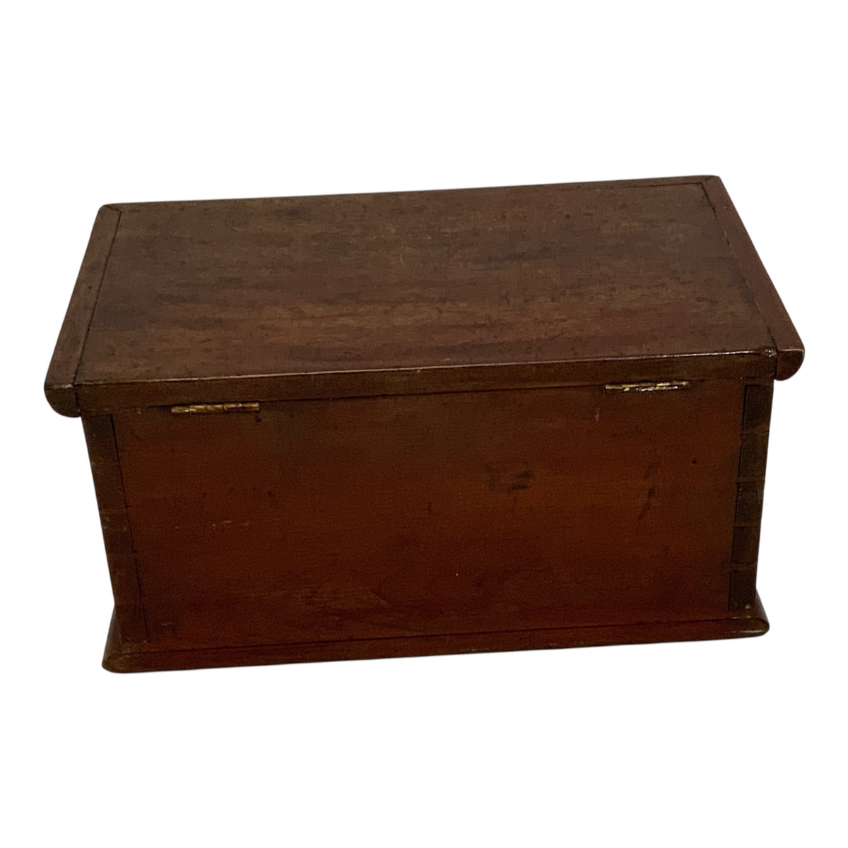 Antique 19th Century Mahogany Document Storage Box with Brass Lock c. 1850-1890