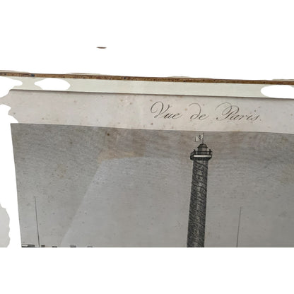 Pair of 19th C. French Architectural Engravings of Place Vendôme Custom Framed by J. Pocker & Son, NYC