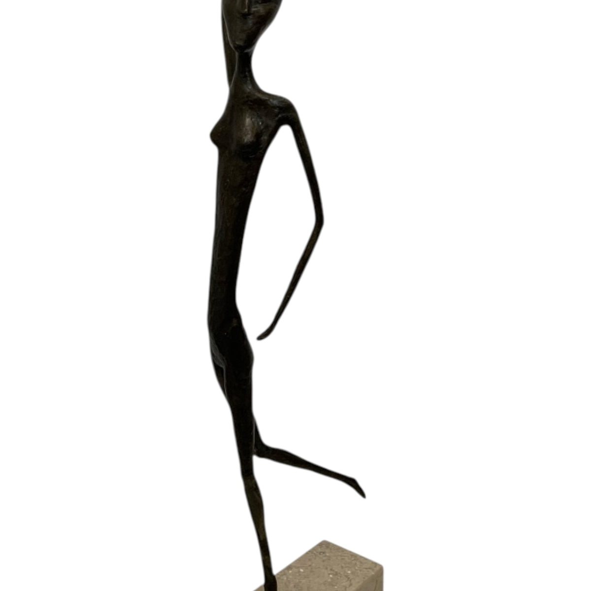 Aharon Bezalel Israeli Modernist Bronze Female Nude Sculpture, Late 1950s–1960s