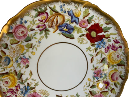 Vintage Hammersley "Queen Anne" Bone China 9" Coupe Luncheon Plate Made in England 1940s-1950s
