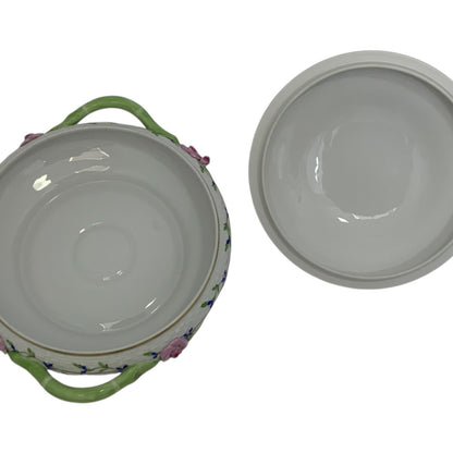 Vintage Herend Hungary Blue Garland PBG Round Covered Vegetable Dish Form 86 c. 1980s