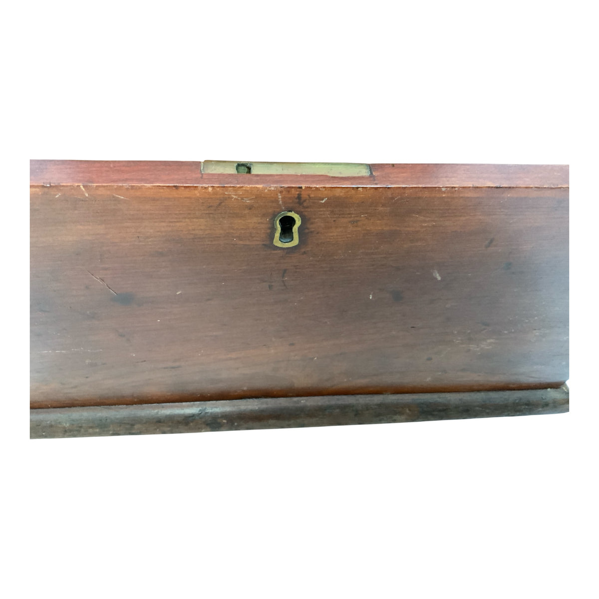 Antique 19th Century Mahogany Document Storage Box with Brass Lock c. 1850-1890