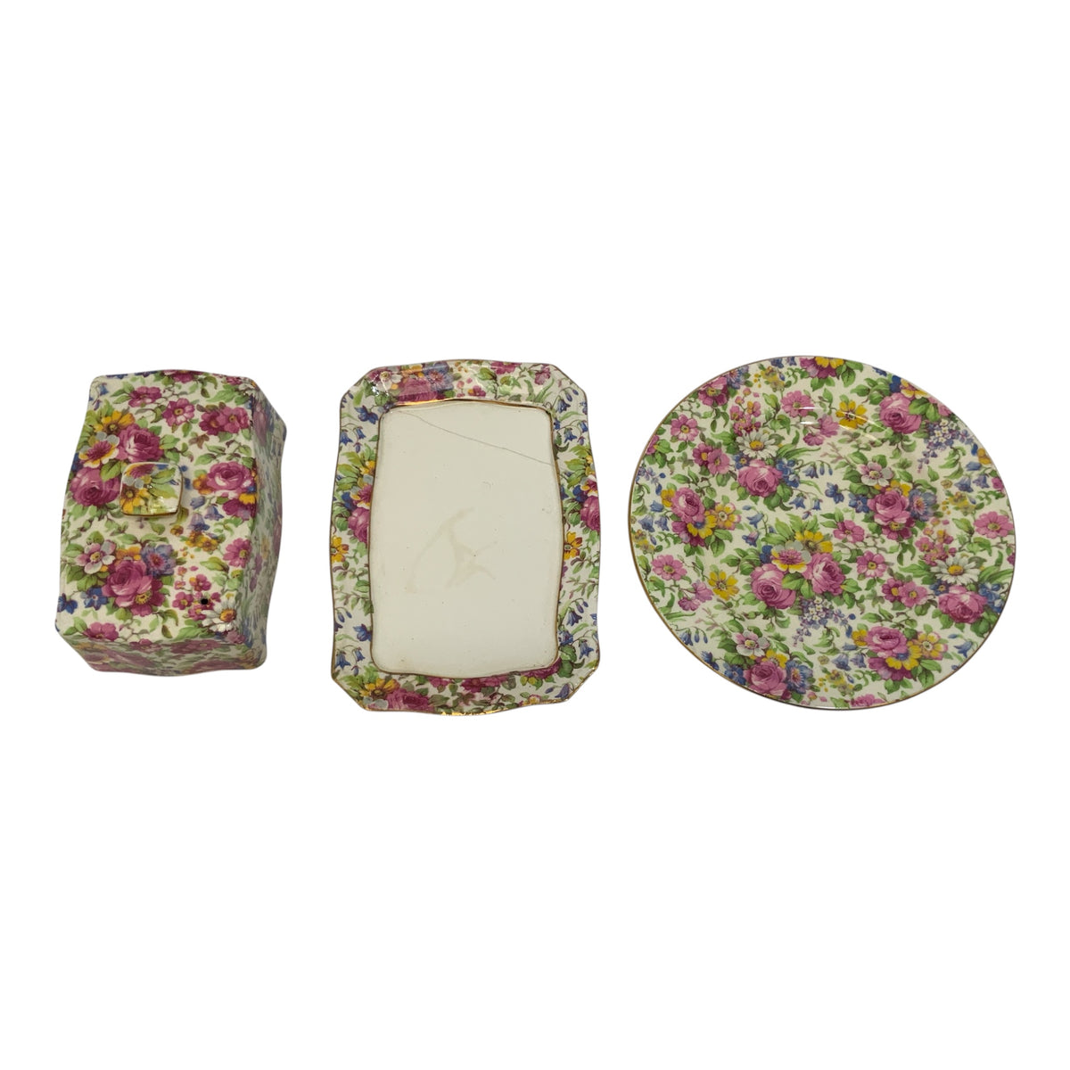 Vintage Royal Winton Summertime Floral Chintz 19-Piece Tableware Collection England c. 1934-1950