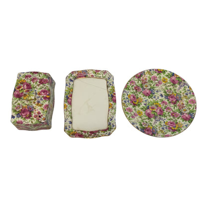 Vintage Royal Winton Summertime Floral Chintz 19-Piece Tableware Collection England c. 1934-1950