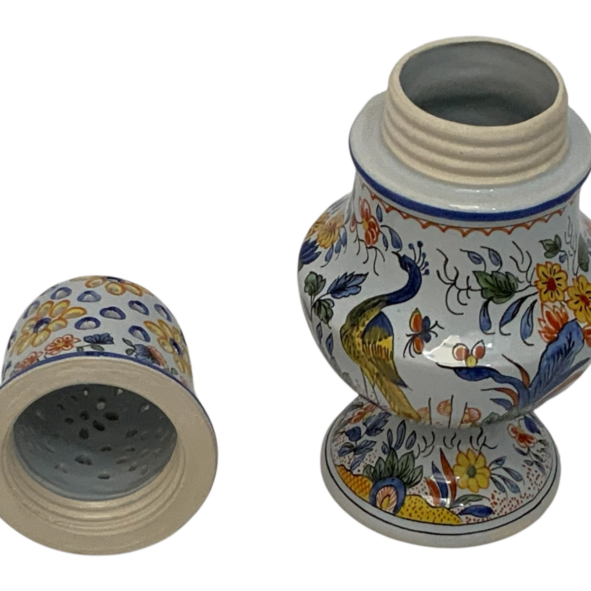 Vintage Tiffany & Co. Hand-Painted French Faience Muffineer Sugar Shaker No. 2896 Made in France 1980s