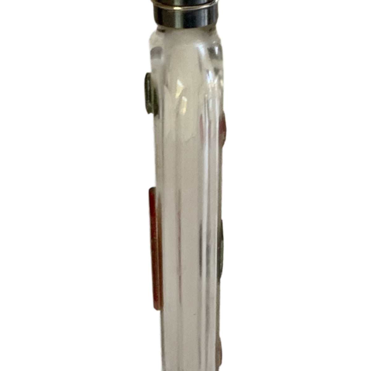 Antique Bohemian Jeweled Glass Pocket Scent Bottle Hinged Cap & Intact Ground Glass Stopper Czech c.1890
