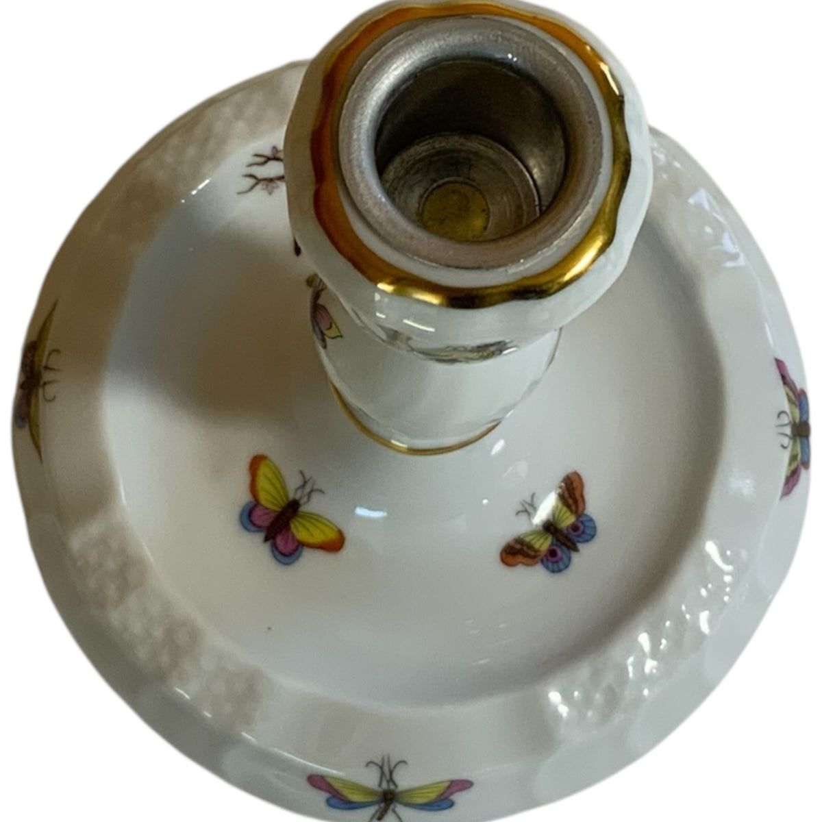 Vintage Herend Rothschild Bird Single Candlestick Holder 7915/RO Mint Condition Made in Hungary 1996