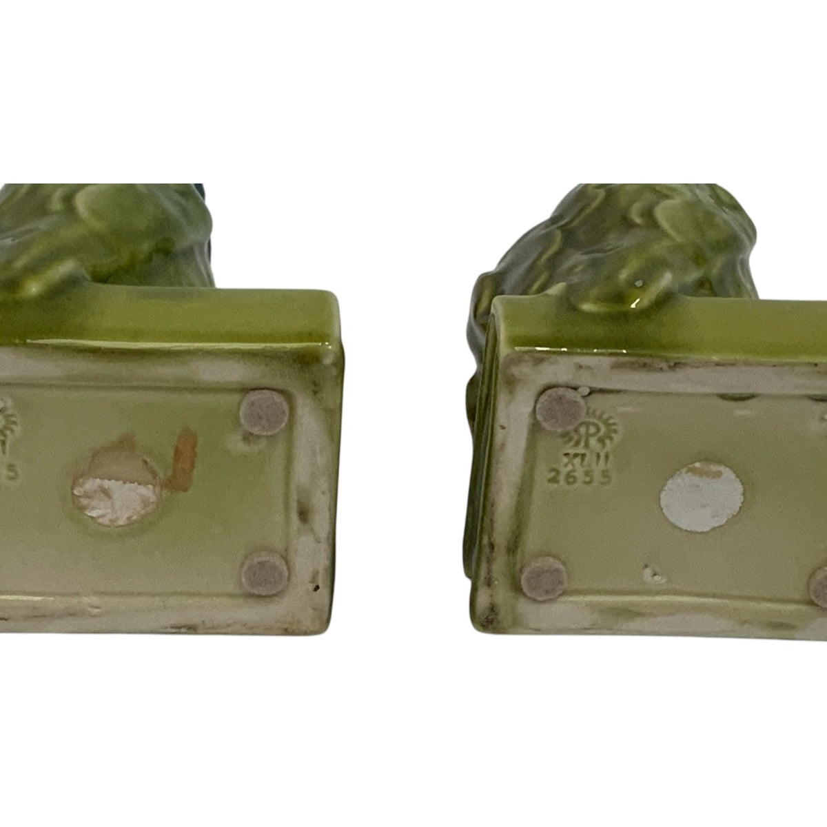 Antique Rookwood Pottery #2655 Owl Bookends Blue-Green High Glaze Made in USA 1927