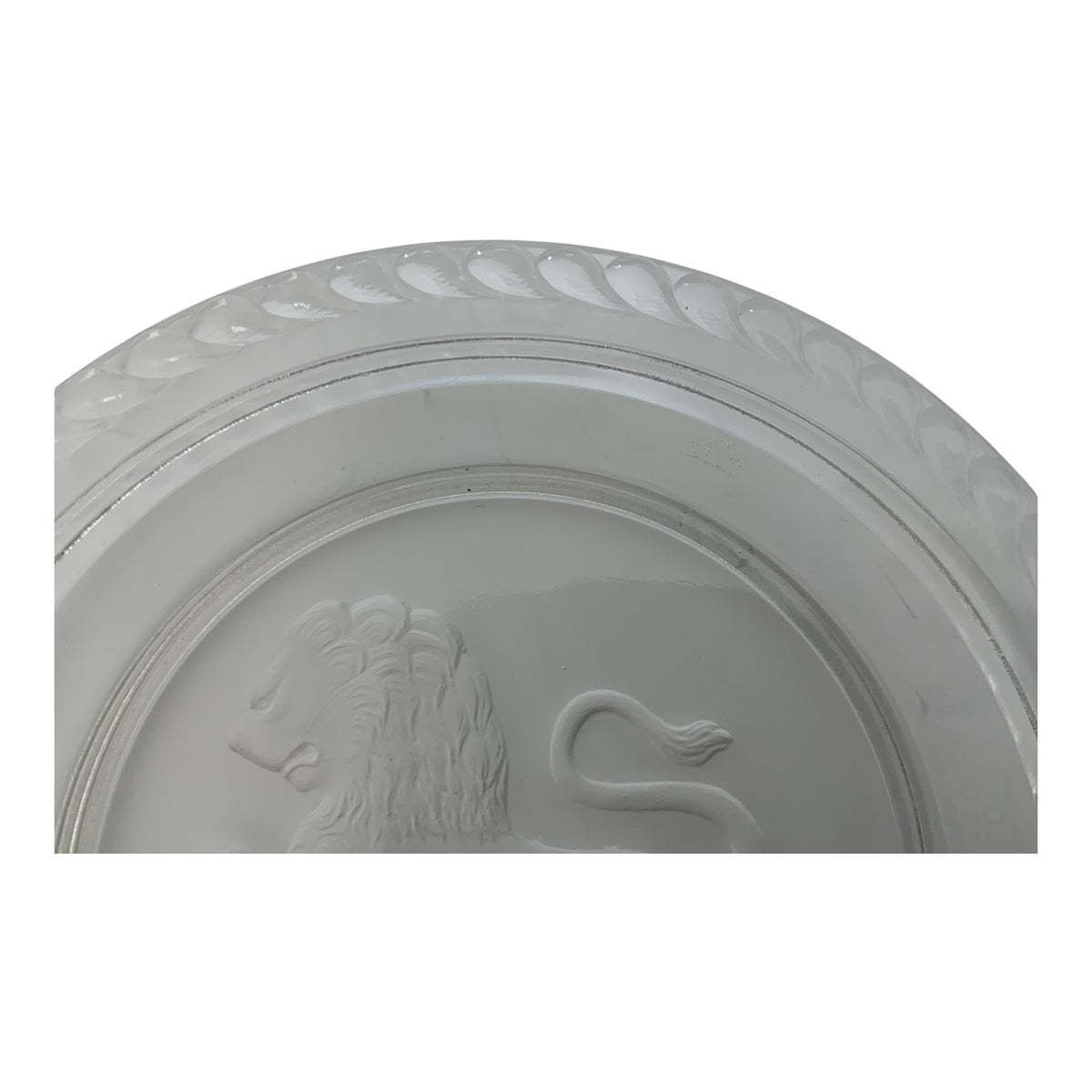 Antique Gillinder & Sons 6" Frosted Lion Covered  Cheese / Butter Dish with Underplate America c. 1876–1900