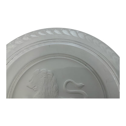 Antique Gillinder & Sons 6" Frosted Lion Covered  Cheese / Butter Dish with Underplate America c. 1876–1900