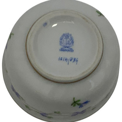 Vintage Herend Blue Garland PBG Covered Sugar Bowl Bonbonniere Rose Finial Model 1162 Hungary c. 1980s