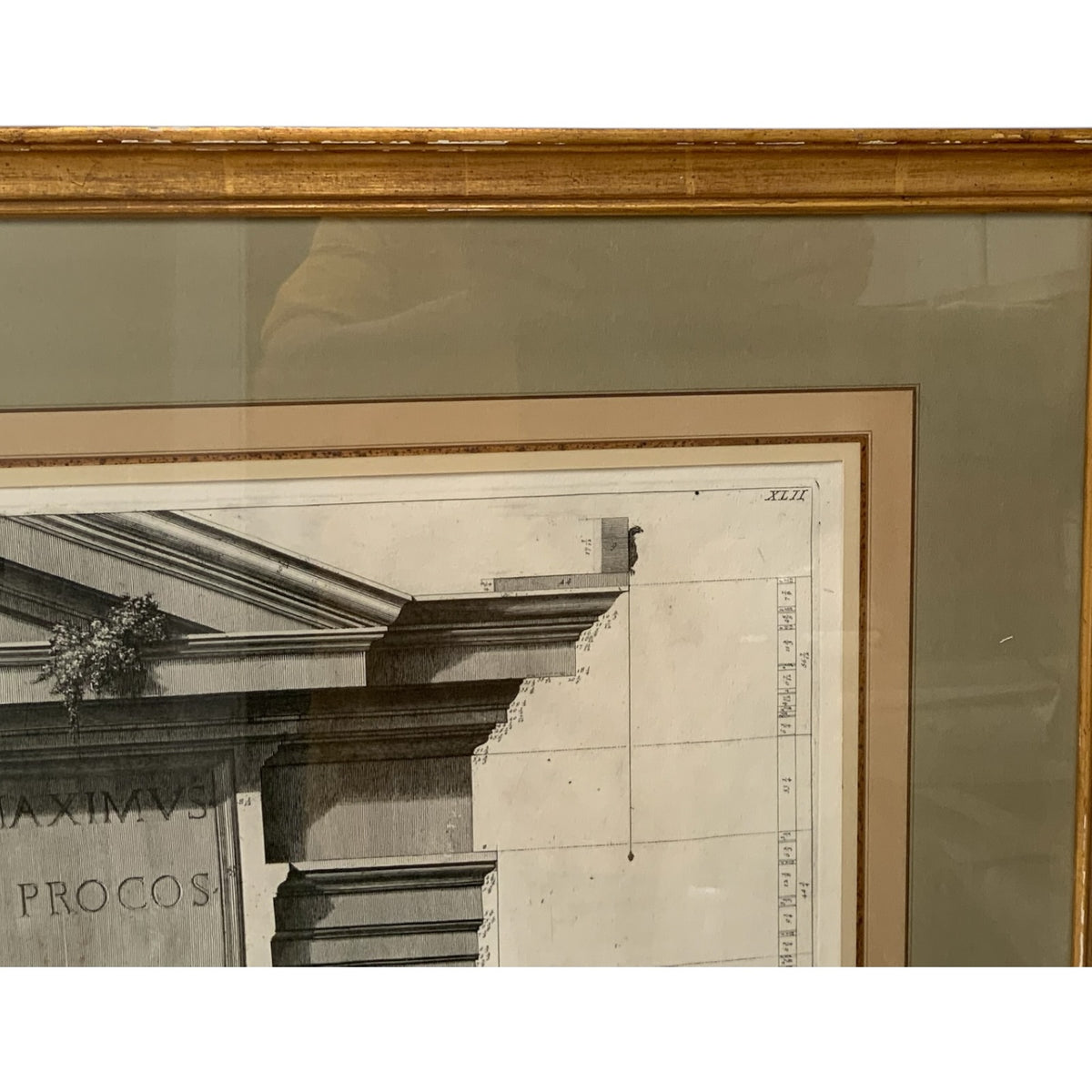 Giovanni Battista Piranesi "Le Antichità Romane Vol. IV Pl. XLII" Engraving 1756-1757 Provenance Custom Framed by J. Pocker & Son, NYC