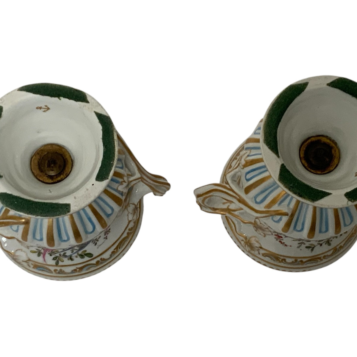 Antique Pair Edmé Samson Paris Chelsea-Style Porcelain Bird Potpourri Urns France c. 1885-1920