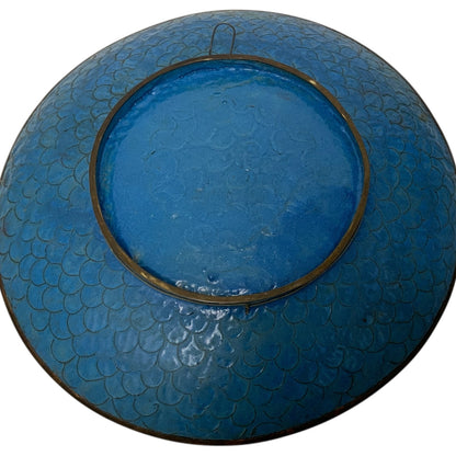 Antique Japanese Meiji Cloisonné Hō-ō Phoenix Goldstone Charger c. 1880-1900
