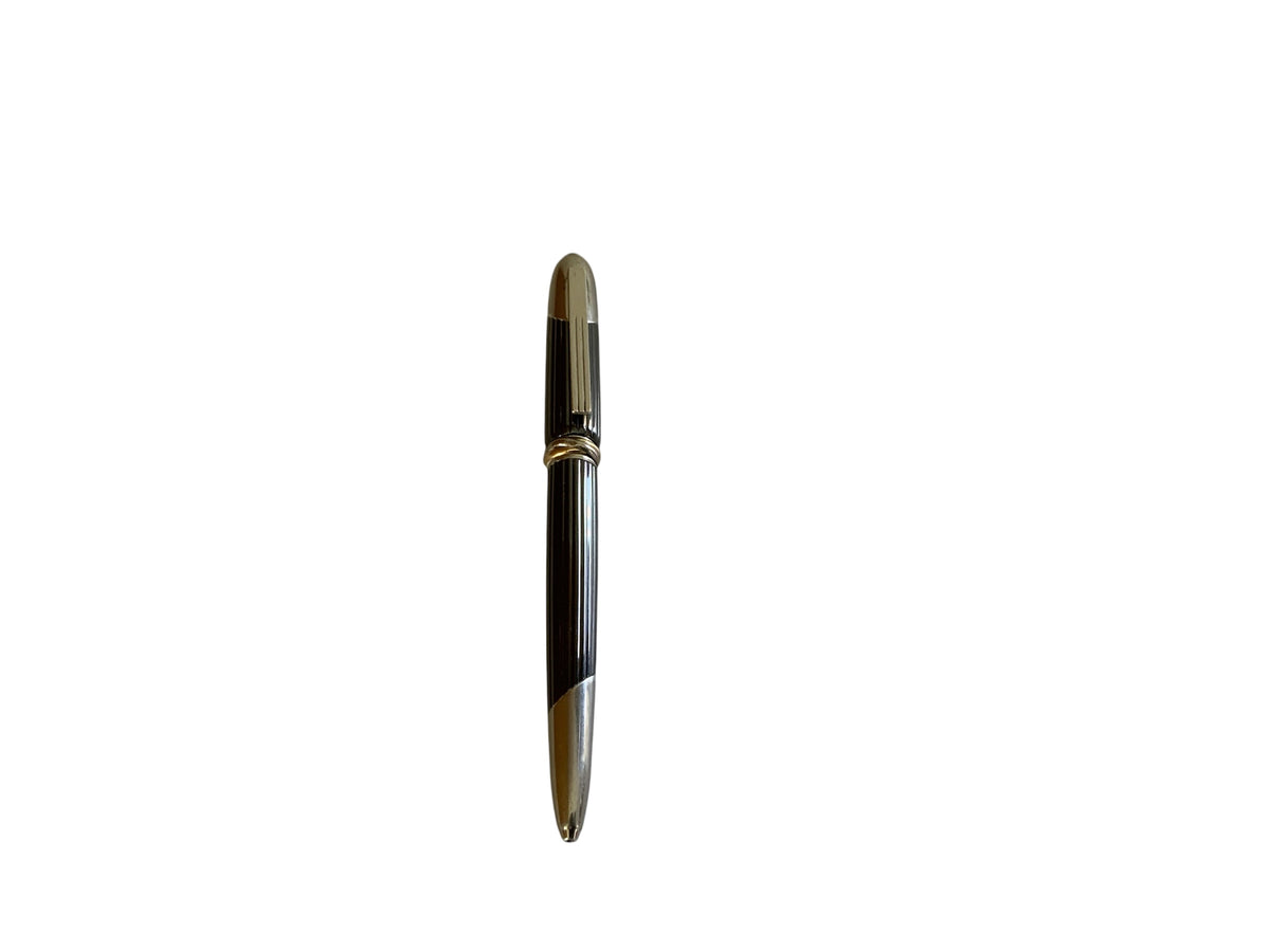 Vintage 1992 Cartier Cougar Ballpoint Pen - Gunmetal Titanium & Onyx Trinity Made in France