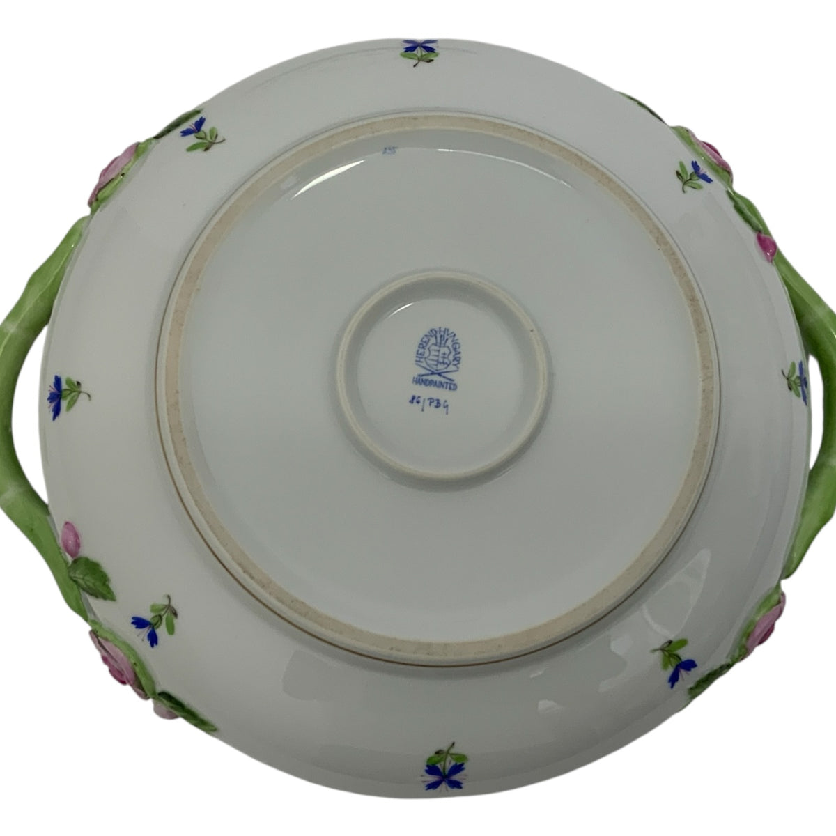 Vintage Herend Hungary Blue Garland PBG Round Covered Vegetable Dish Form 86 c. 1980s