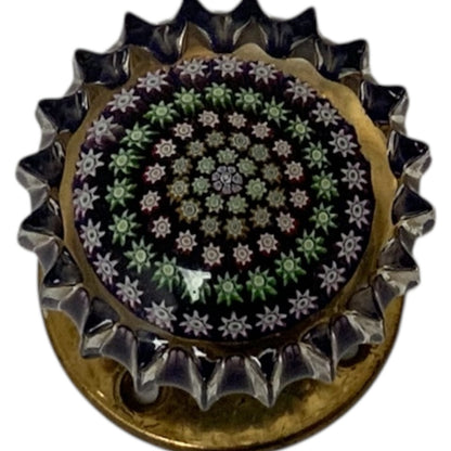 Vintage Perthshire Paperweights Signed Concentric Millefiori Glass Door Knob Scotland c. 1980s-1990s