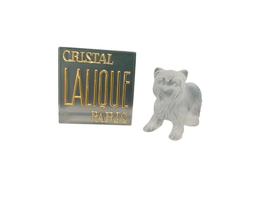 Lalique Yorkshire Terrier Standing Dog Figurine