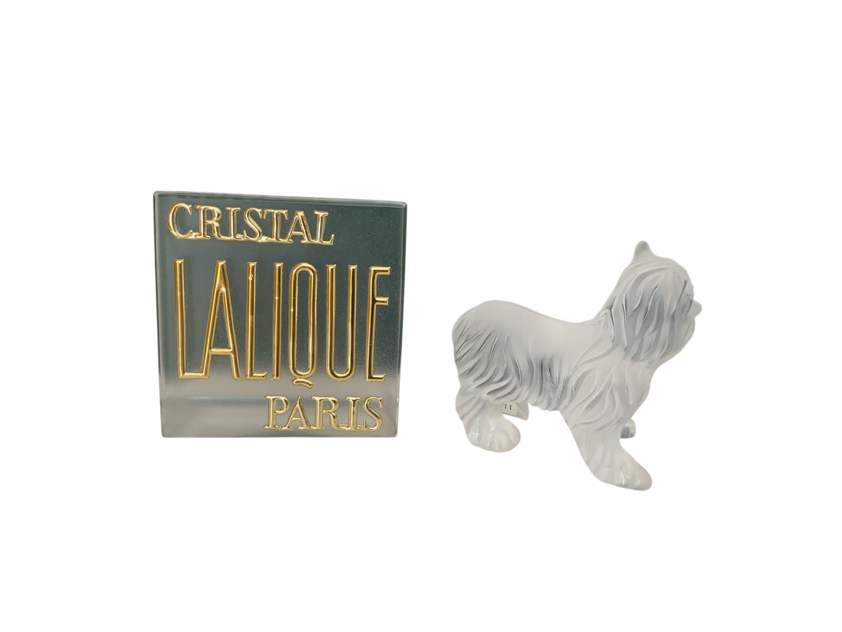 Lalique Yorkshire Terrier Standing Dog Figurine