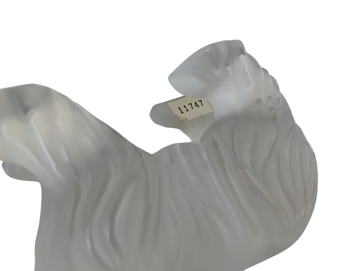 Lalique Yorkshire Terrier Standing Dog Figurine
