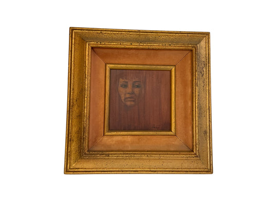 Vintage Stephen Stavast Early Figurative Portrait of a Woman Original Painting USA c. 1970s