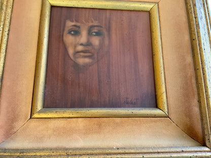 Vintage Stephen Stavast Early Figurative Portrait of a Woman Original Painting USA c. 1970s