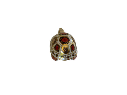 Vintage 1986 Royal Crown Derby Turtle Paperweight Imari English Bone China