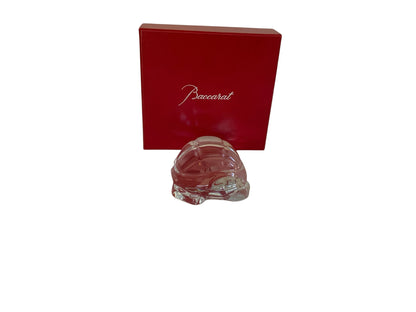 Baccarat Crystal Turtle Paperweight Figurine Signed & Stamped France Circa 1980s–1990s