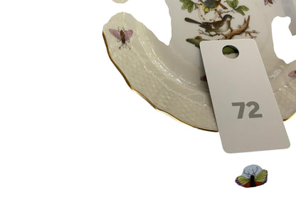 Herend Rothschild Bird Complete Set of 12 6" Bread Butter Porcelain Plates 1515/RO Made in Hungary