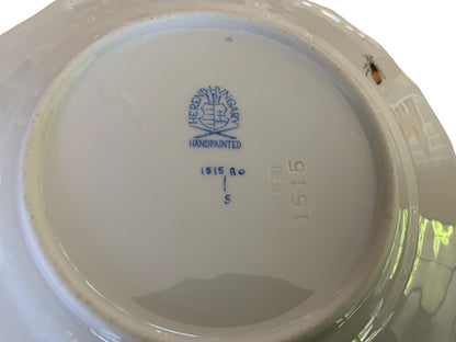 Herend Rothschild Bird Complete Set of 12 6" Bread Butter Porcelain Plates 1515/RO Made in Hungary