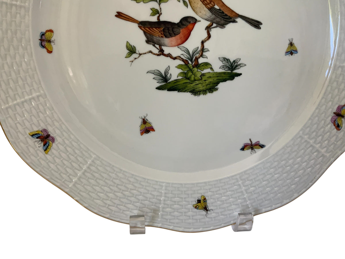 Herend Rothschild Bird 13" Chop Plate Round Platter Porcelain Plate 156/RO Motif #1 Made in Hungary