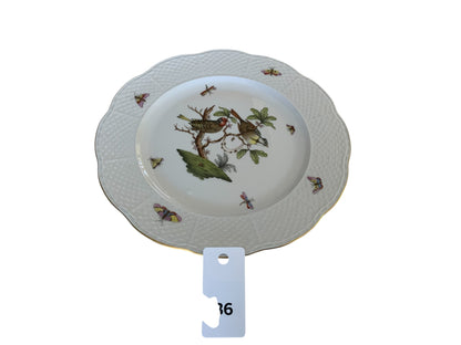Herend Rothschild Bird 11" Service Plate Charger Porcelain Plate 527/RO Motif #1 Made in Hungary