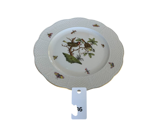 Herend Rothschild Bird 11" Service Plate Charger Porcelain Plate 527/RO Motif #1 Made in Hungary