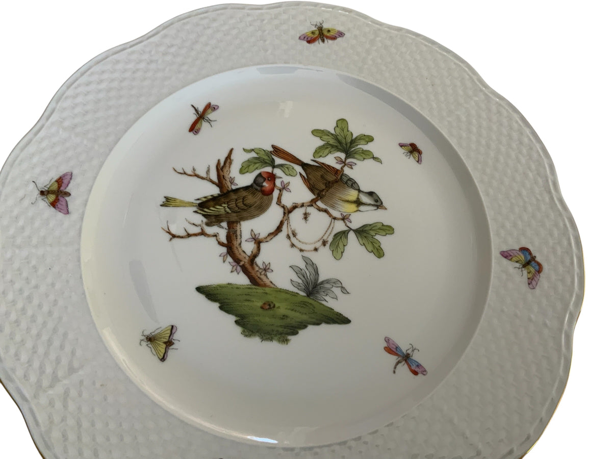 Herend Rothschild Bird 11" Service Plate Charger Porcelain Plate 527/RO Motif #1 Made in Hungary