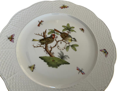 Herend Rothschild Bird 11" Service Plate Charger Porcelain Plate 527/RO Motif #1 Made in Hungary