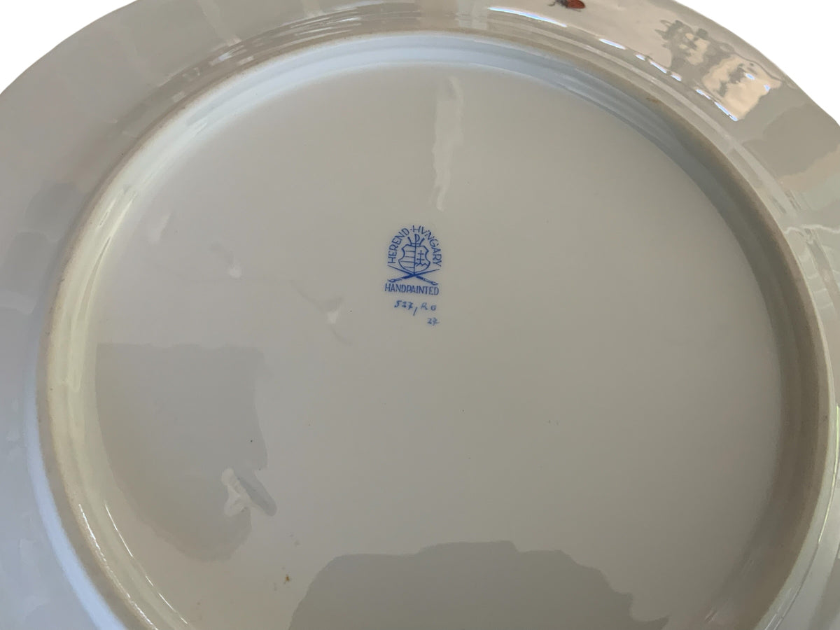 Herend Rothschild Bird 11" Service Plate Charger Porcelain Plate 527/RO Motif #1 Made in Hungary
