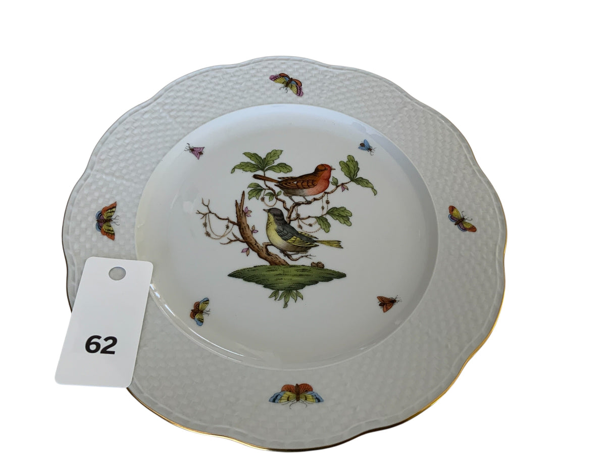 Herend Rothschild Bird 11" Service Plate Charger Porcelain Plate 527/RO Motif #7 Made in Hungary